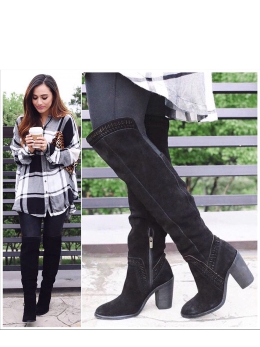 Vince Camuto Karinda Over The Knee Leather Boots Size 9 M